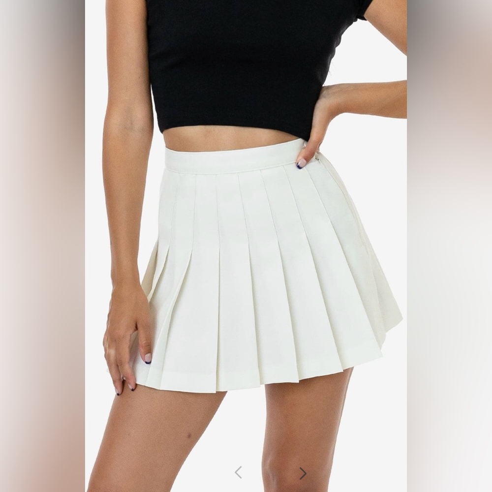 White Pleated Skirt with built in shorts